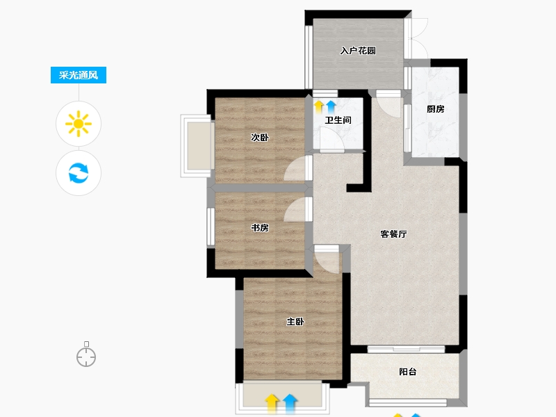 湖南省-长沙市-明发阅江悦府-71.20-户型库-采光通风