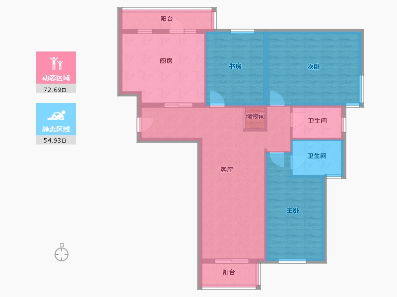 北京-北京市-广泰小区-101.60-户型库-动静分区