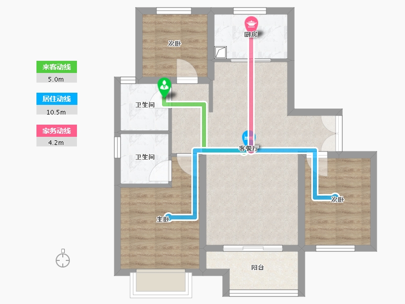 河北省-石家庄市-璟华苑-105.00-户型库-动静线