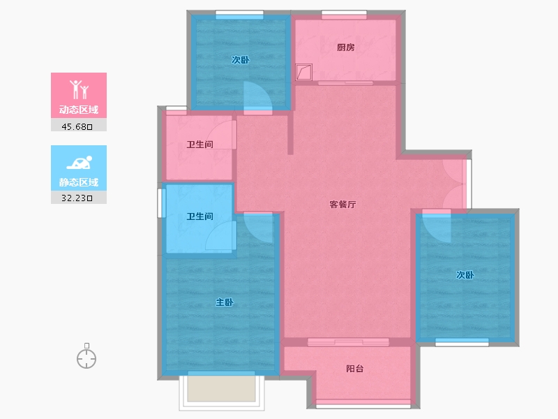 河北省-石家庄市-璟华苑-105.00-户型库-动静分区