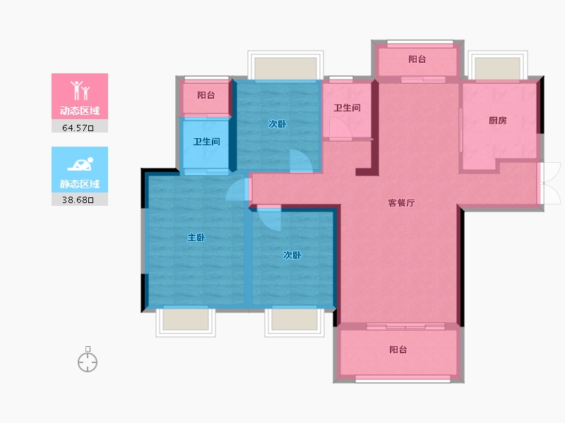 湖南省-长沙市-九玺铭城-100.00-户型库-动静分区