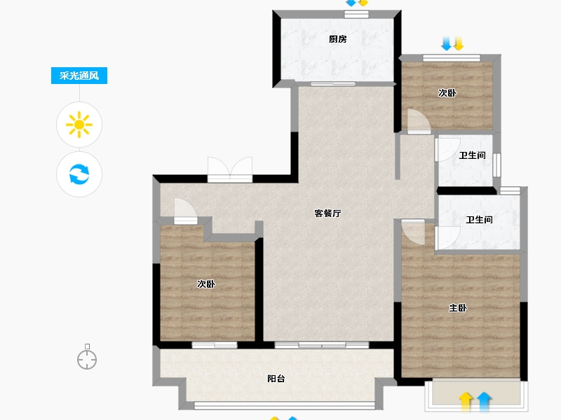 山东省-德州市-金辰府-98.97-户型库-采光通风