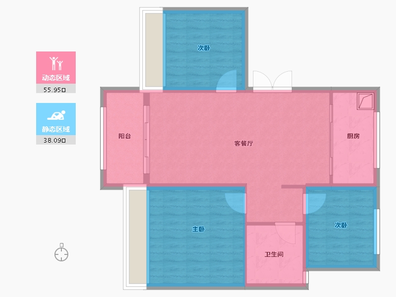 河北省-衡水市-中通御府-84.80-户型库-动静分区