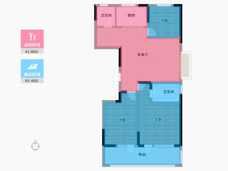 山东省-济宁市-济宁孝养城御园-100.80-户型库-动静分区