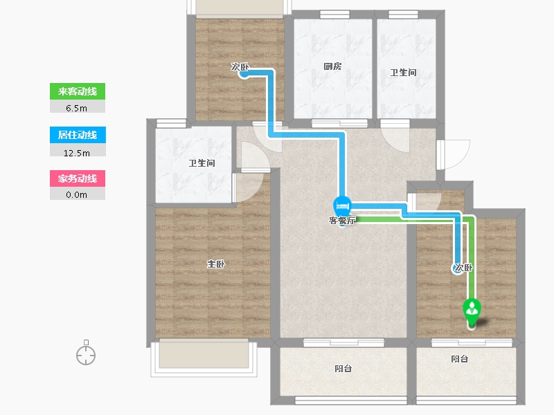 江苏省-扬州市-栖湖云庭-82.00-户型库-动静线