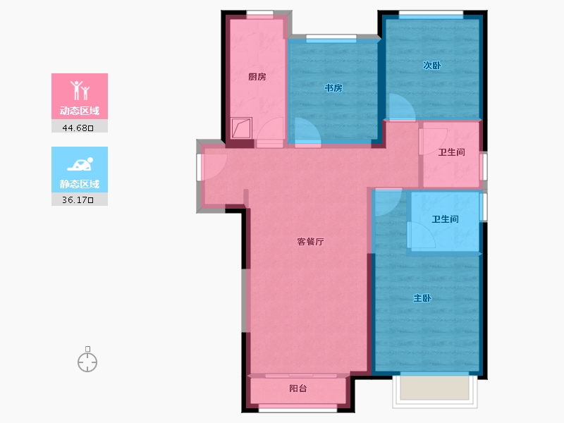 河北省-唐山市-水山樾城-80.53-户型库-动静分区