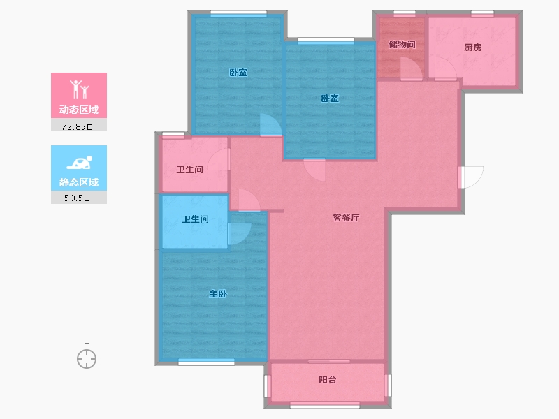 河南省-郑州市-方圆创世-114.40-户型库-动静分区