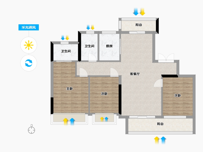 河南省-信阳市-江南悦盺园-96.00-户型库-采光通风