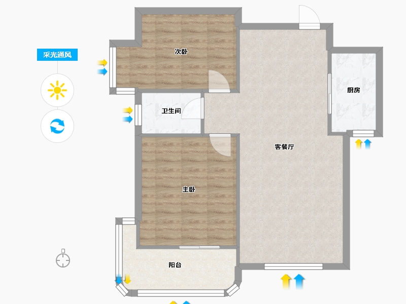 福建省-泉州市-大江盛世C区-70.78-户型库-采光通风