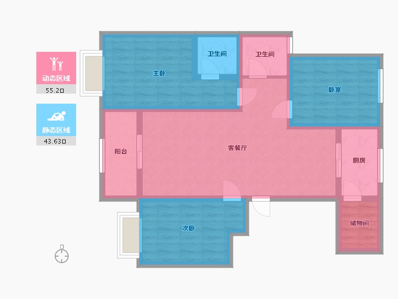 山西省-运城市-金庭华府-98.40-户型库-动静分区