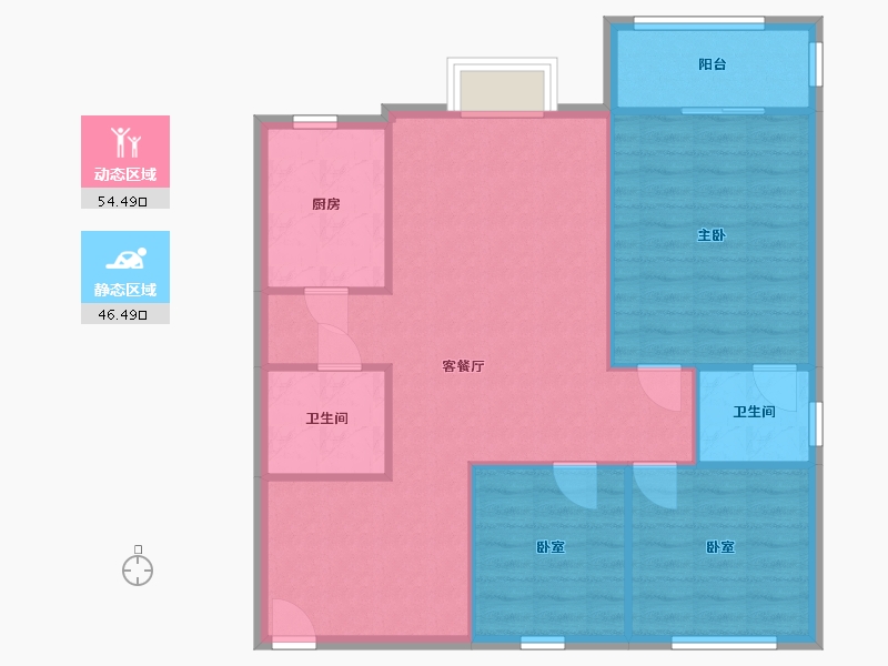 四川省-成都市-流溪苑-96.80-户型库-动静分区