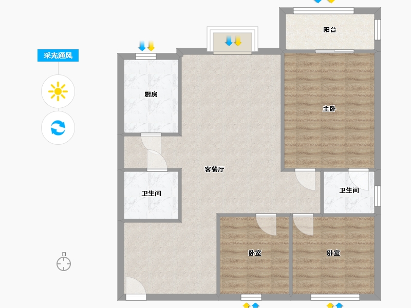 四川省-成都市-流溪苑-96.80-户型库-采光通风