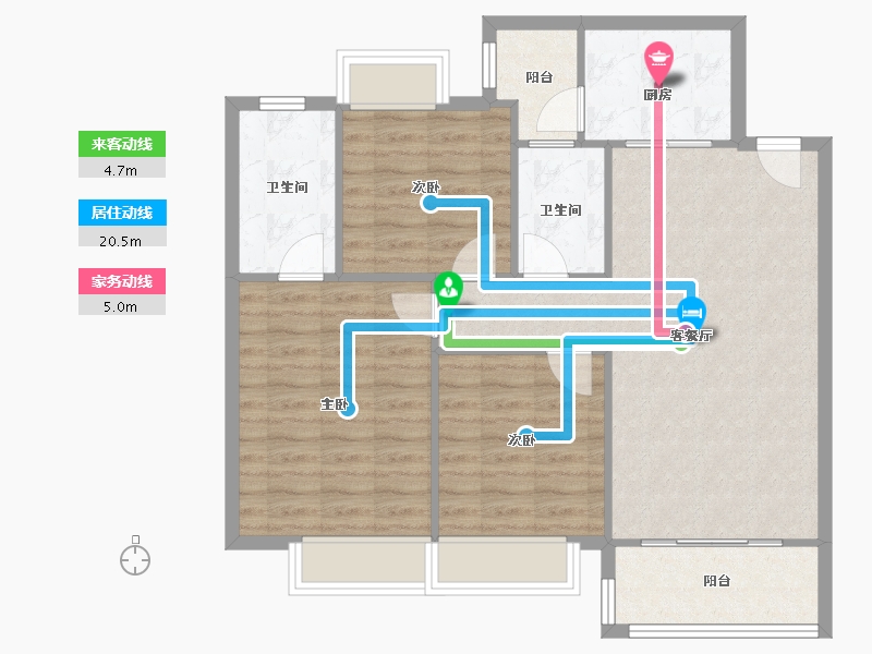 广东省-广州市-新世界凯粤湾-89.69-户型库-动静线