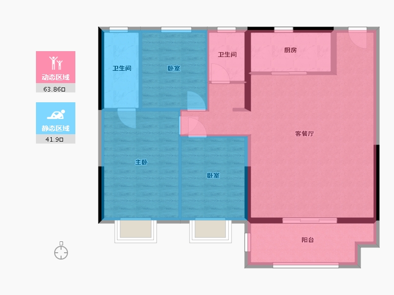 江苏省-南京市-海科新寓万辉园-104.00-户型库-动静分区