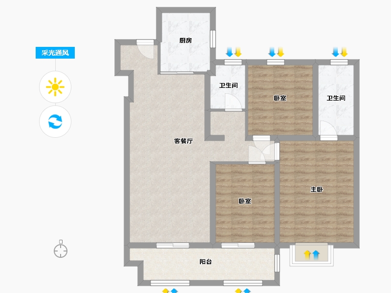 河北省-邢台市-天一府-106.40-户型库-采光通风