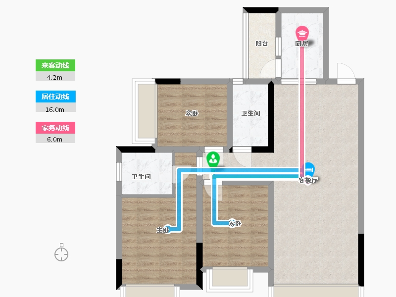 四川省-成都市-川网国际花园-106.00-户型库-动静线