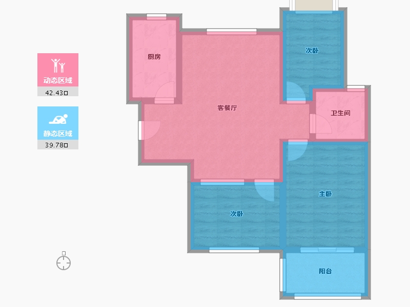 安徽省-合肥市-滨湖顺园北区-73.00-户型库-动静分区