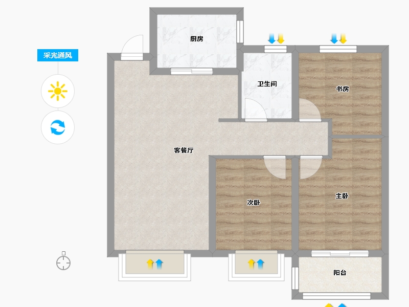 山西省-晋中市-宜佳名苑-79.00-户型库-采光通风