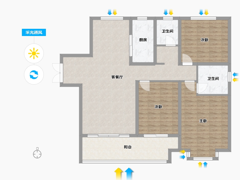 山东省-菏泽市-建邦中央公园-106.09-户型库-采光通风