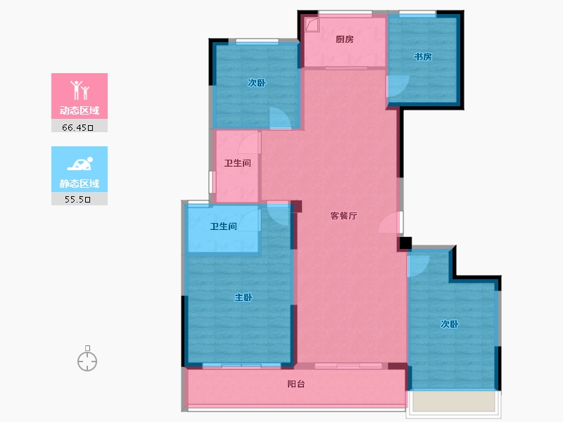 山东省-潍坊市-蓝城锦绣-117.60-户型库-动静分区