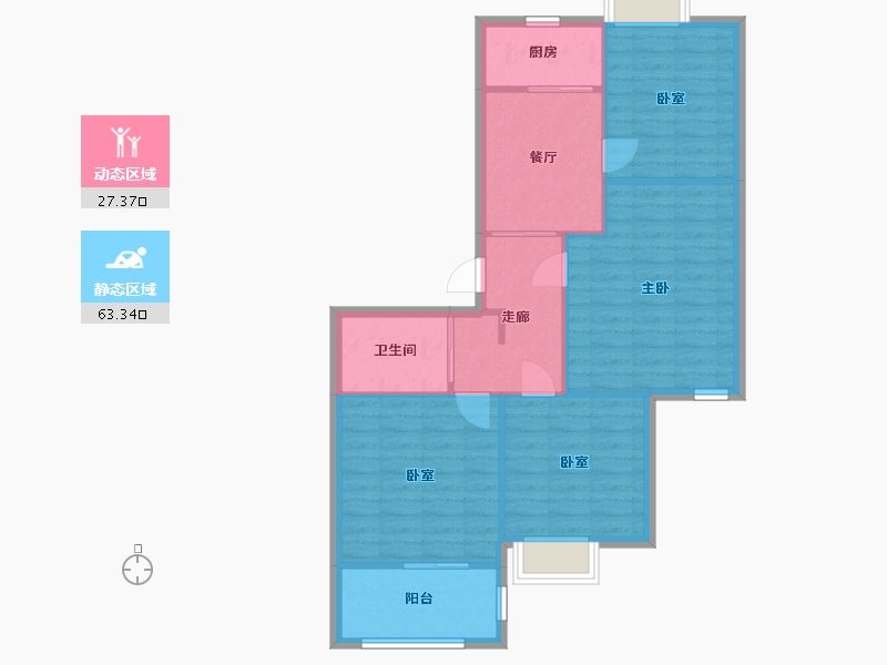 浙江省-杭州市-嘉绿青苑-98.40-户型库-动静分区