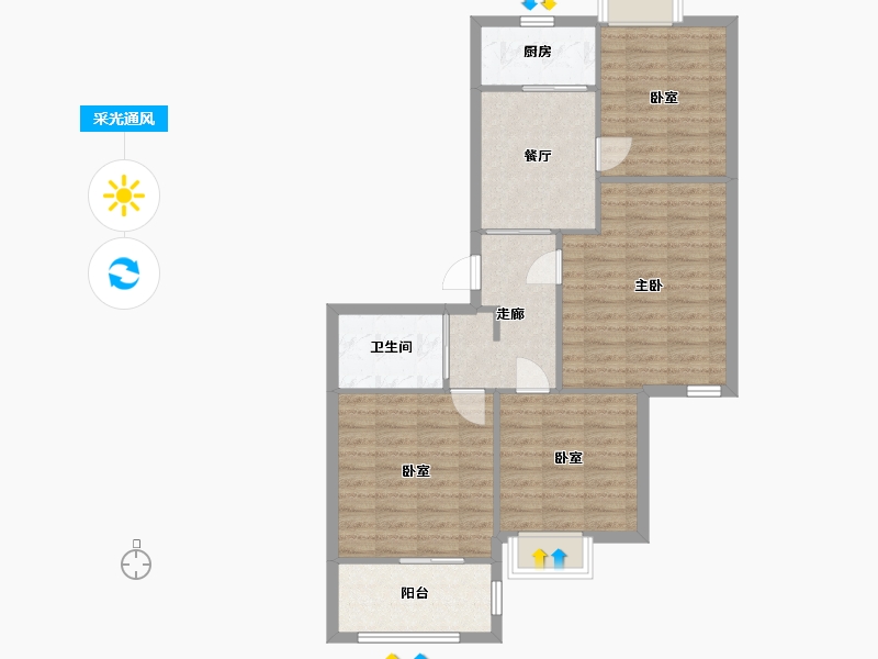 浙江省-杭州市-嘉绿青苑-98.40-户型库-采光通风