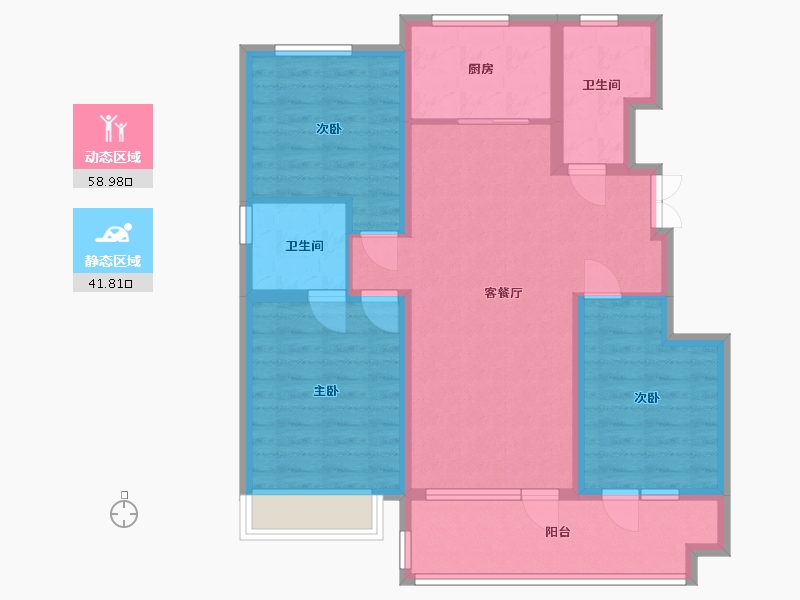 山东省-临沂市-万城春暖花开-100.60-户型库-动静分区