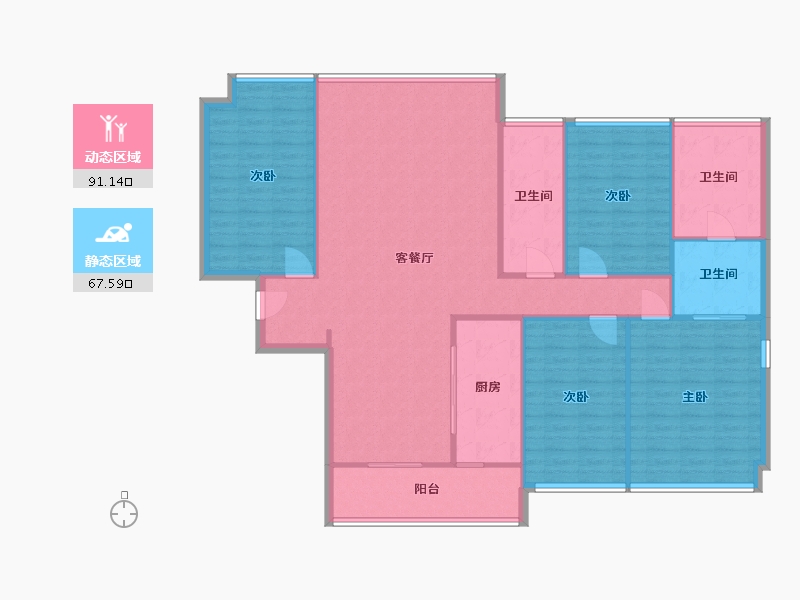 湖南省-常德市-德安里小区-117.00-户型库-动静分区