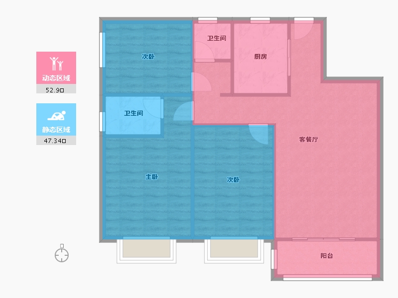 湖北省-宜昌市-桂林丽岛-92.50-户型库-动静分区