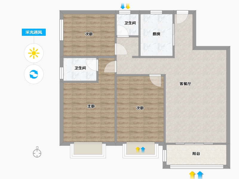 湖北省-宜昌市-桂林丽岛-92.50-户型库-采光通风