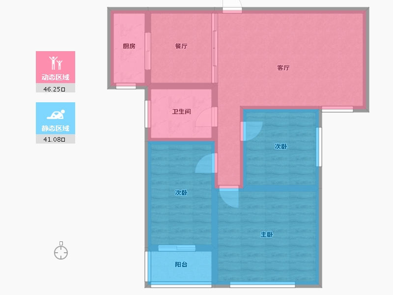 山西省-太原市-邮电宿舍-76.08-户型库-动静分区