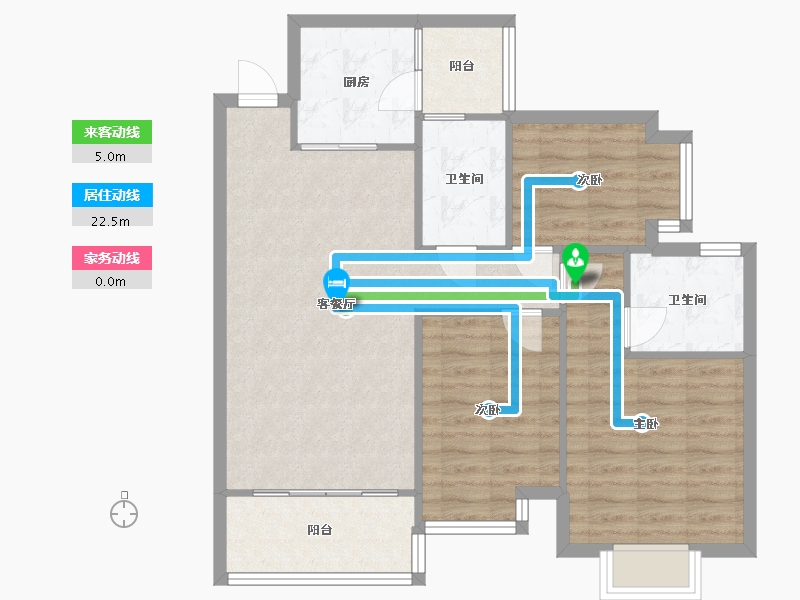 广东省-佛山市-佛山恒大悦府二期-85.35-户型库-动静线