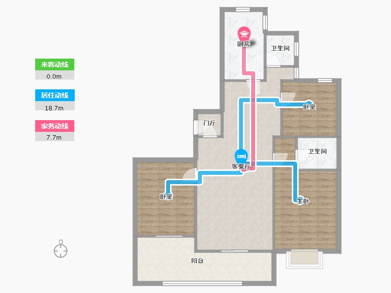 山东省-青岛市-海韵苑小区-89.60-户型库-动静线