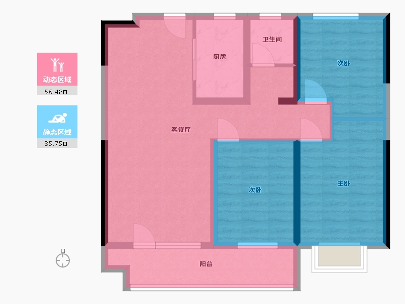 山东省-临沂市-创远金樾府-92.80-户型库-动静分区