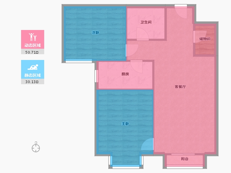 甘肃省-兰州市-天庆·国际新城-68.00-户型库-动静分区