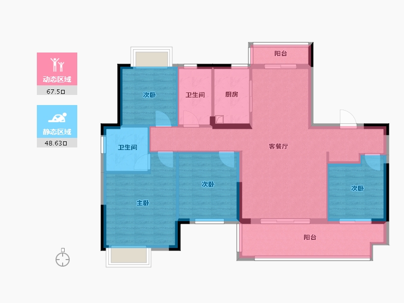 江西省-上饶市-上饶东投南昌城投学仕府-104.80-户型库-动静分区