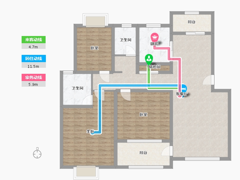 上海-上海市-鹭岛华庭西苑-120.00-户型库-动静线