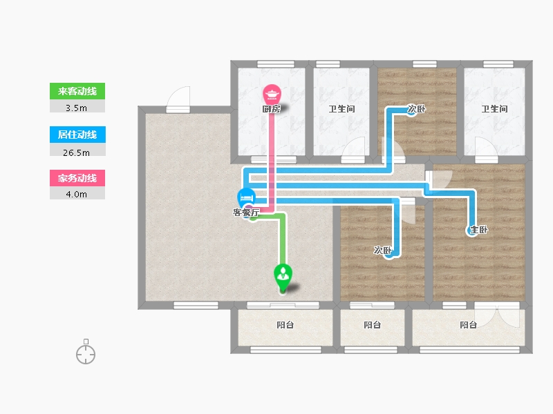 河北省-唐山市-万科公园都会-103.20-户型库-动静线