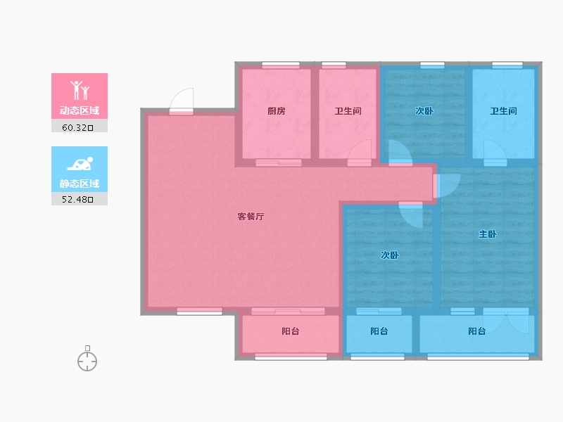 河北省-唐山市-万科公园都会-103.20-户型库-动静分区