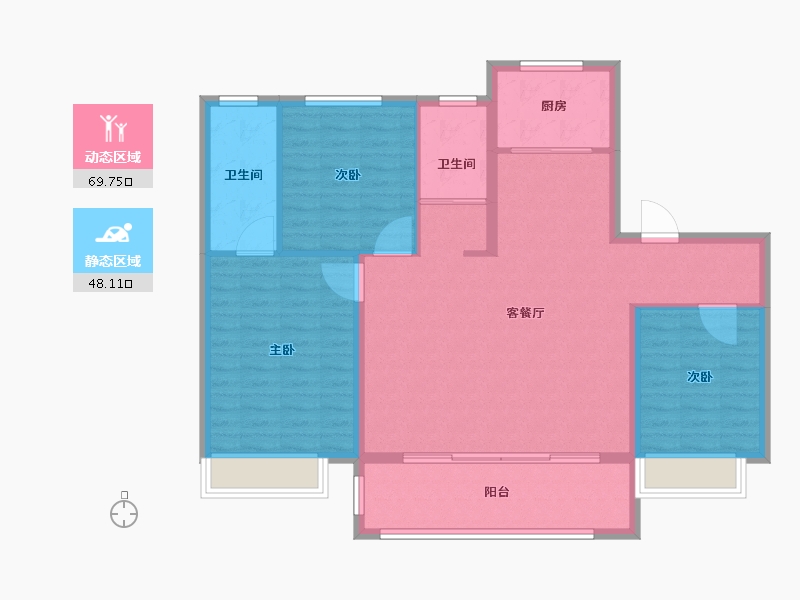 河南省-新乡市-君瑞府-107.58-户型库-动静分区