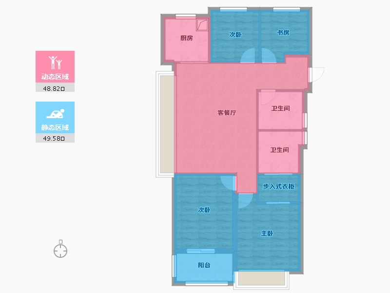 浙江省-杭州市-滨江澄虹府-93.80-户型库-动静分区