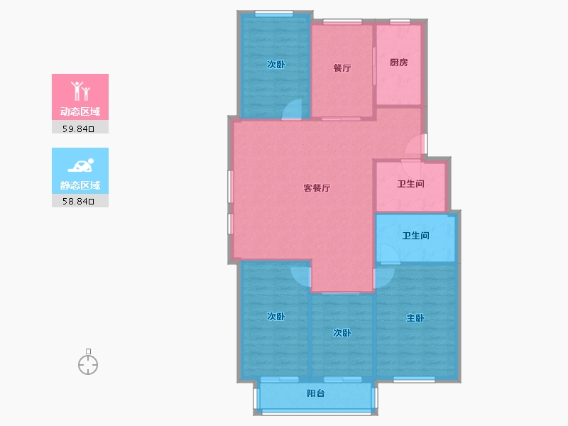 福建省-福州市-鸿裕温泉花园-126.42-户型库-动静分区