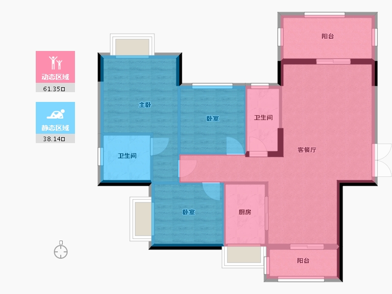 湖南省-衡阳市-阳光美城-95.03-户型库-动静分区