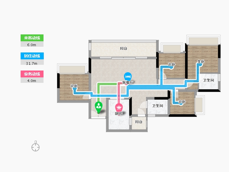 重庆-重庆市-海成东方府-101.48-户型库-动静线