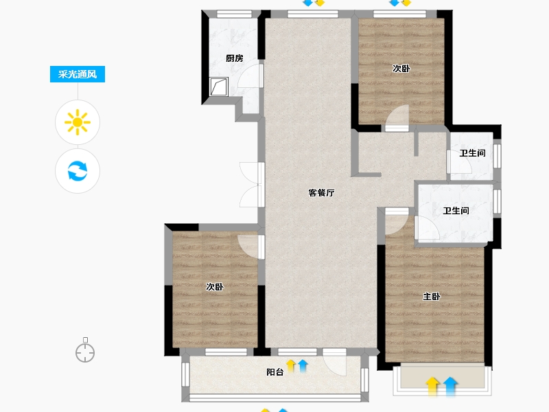 山东省-聊城市-江北水镇九礼-121.93-户型库-采光通风