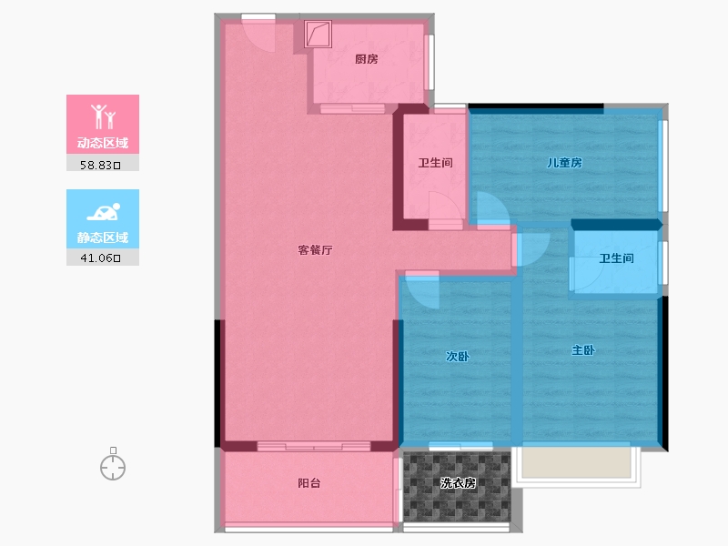 广东省-惠州市-华林苑-89.79-户型库-动静分区