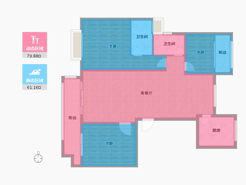 江苏省-淮安市-清和园-128.00-户型库-动静分区