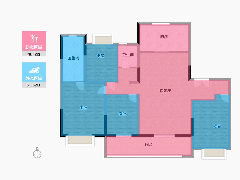 江苏省-南通市-仁恒紫琅世纪-132.00-户型库-动静分区