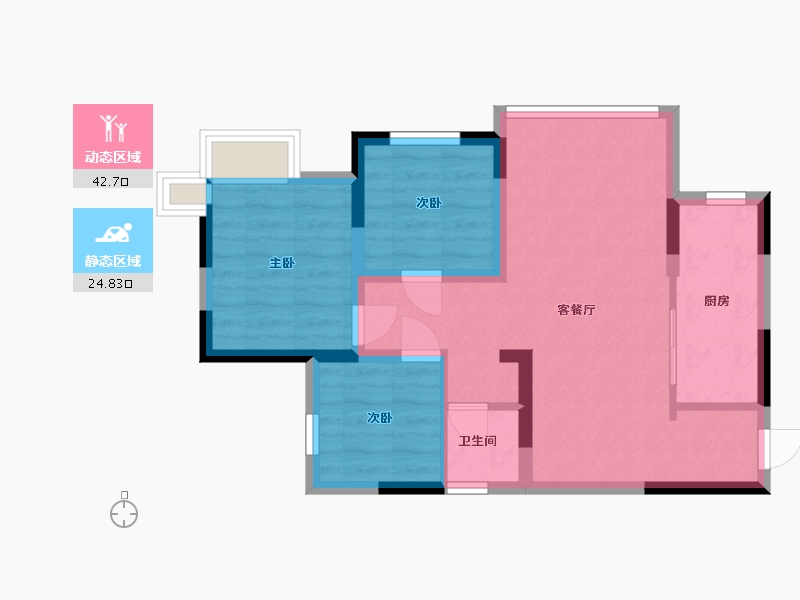 四川省-眉山市-凤鸣朝阳一期-59.53-户型库-动静分区