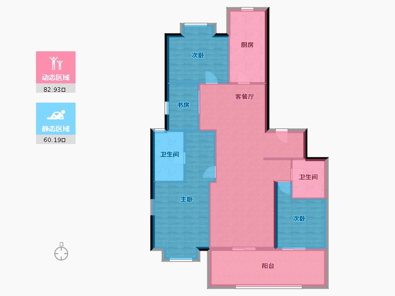 陕西省-西安市-高新诚园-130.71-户型库-动静分区